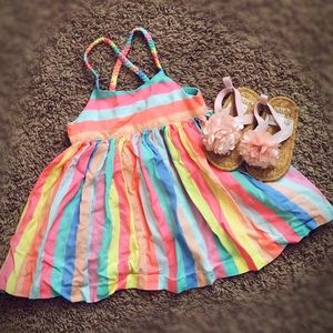 Baby girl summer dress with flower sandals
